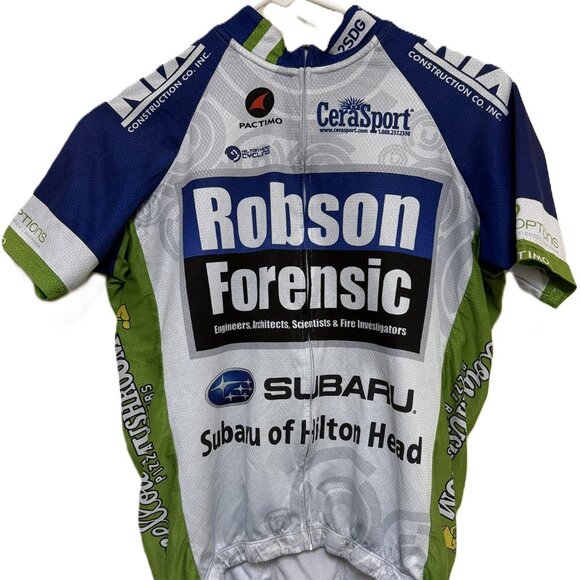 Team Subaru Cycling Jersey Pactimo Shrt Sleeve Blue M Polyester Lt weight Jacket - Picture 1 of 11